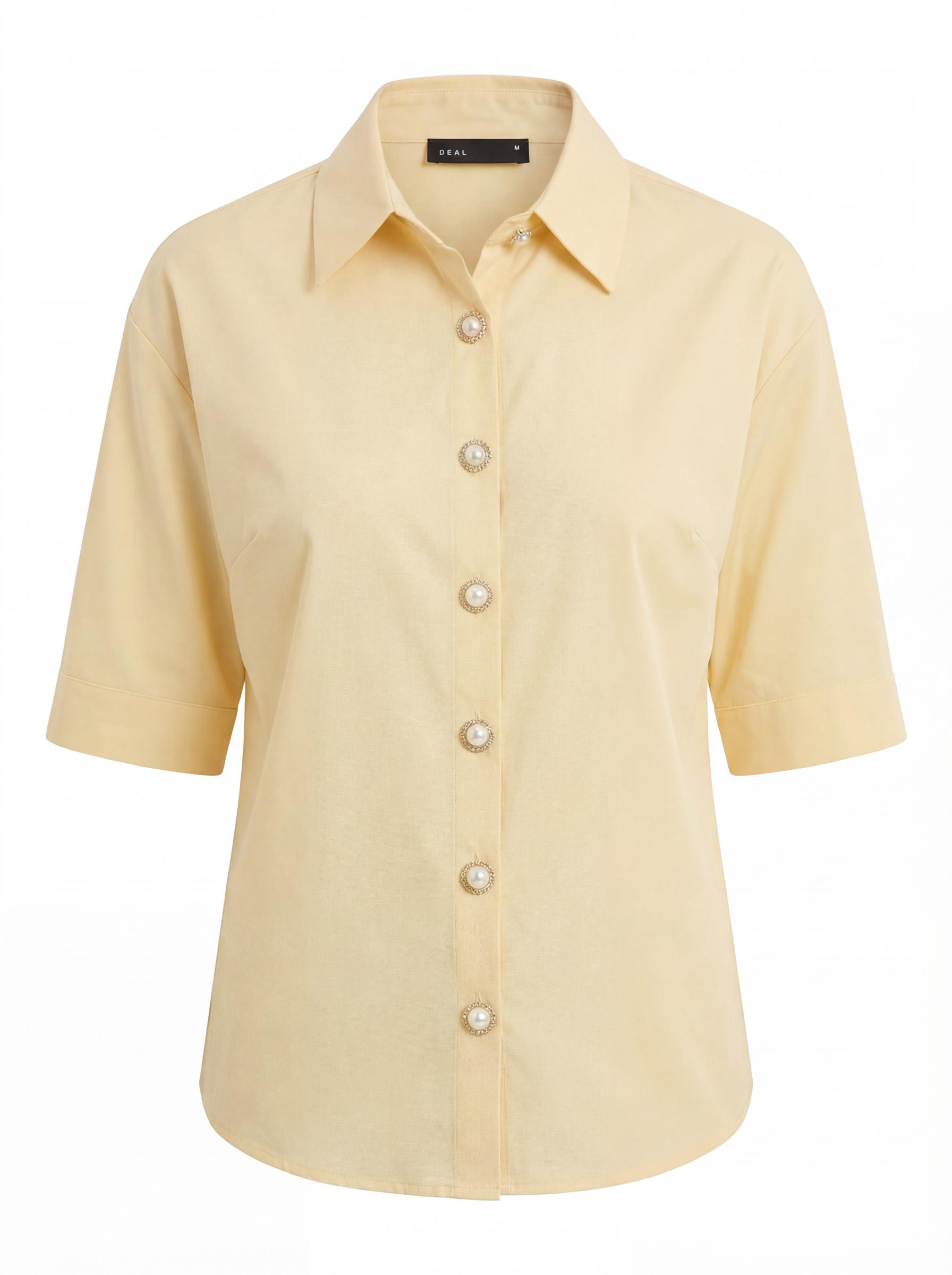 Women Pearl Button Oversized Shirt