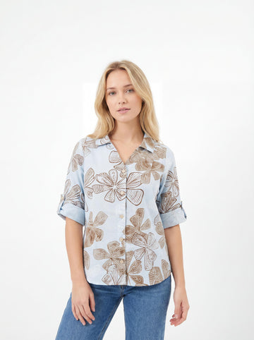 Women Abstract Floral Printed Shirt