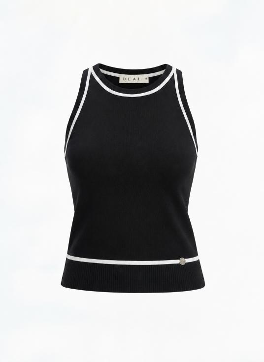 Women Contrast Trim Ribbed Tank Top