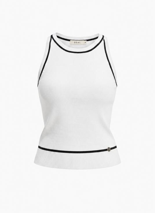 Women Contrast Trim Ribbed Tank Top