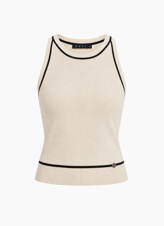 Women Contrast Trim Ribbed Tank Top