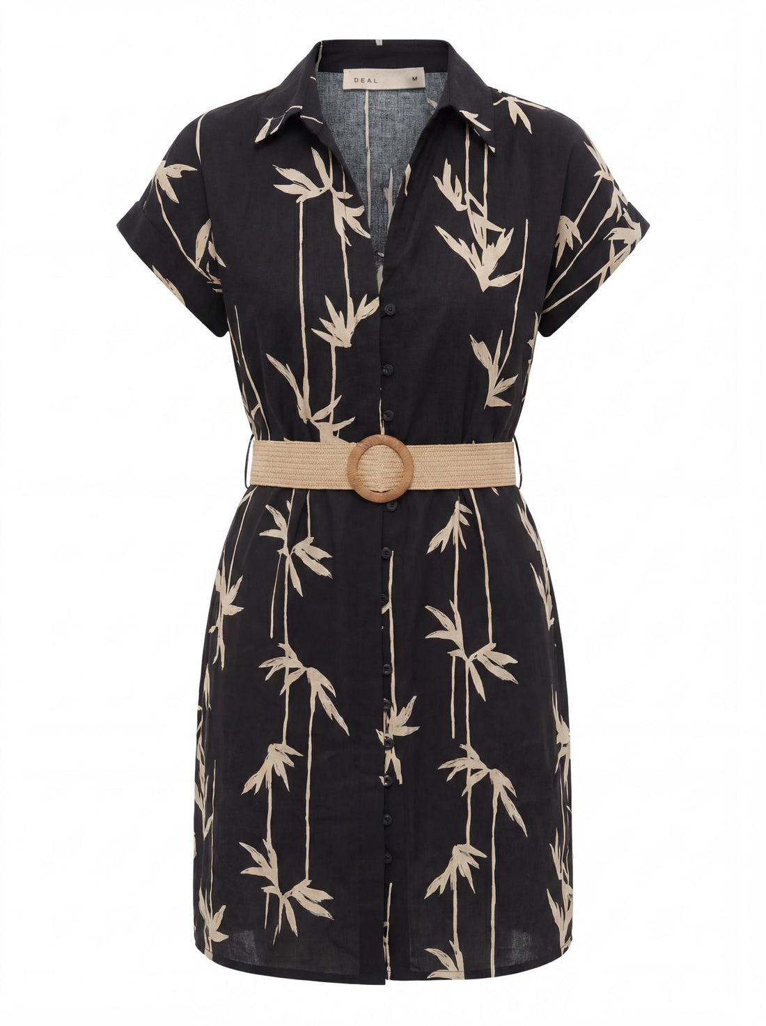 Tropical Print Shirt Dress