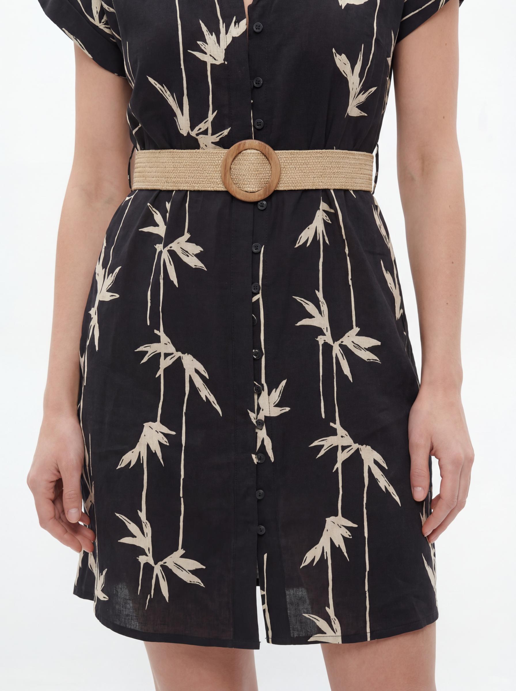 Tropical Print Shirt Dress
