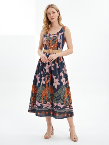 Ethnic Print Maxi Dress