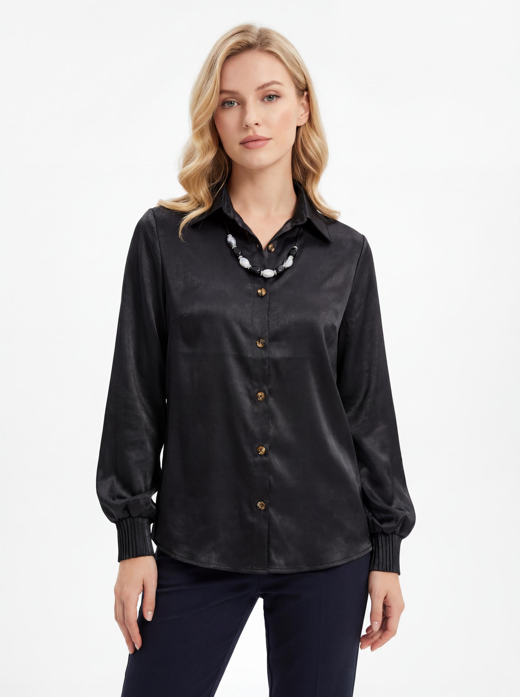 Women Satin Full Sleeve Shirt