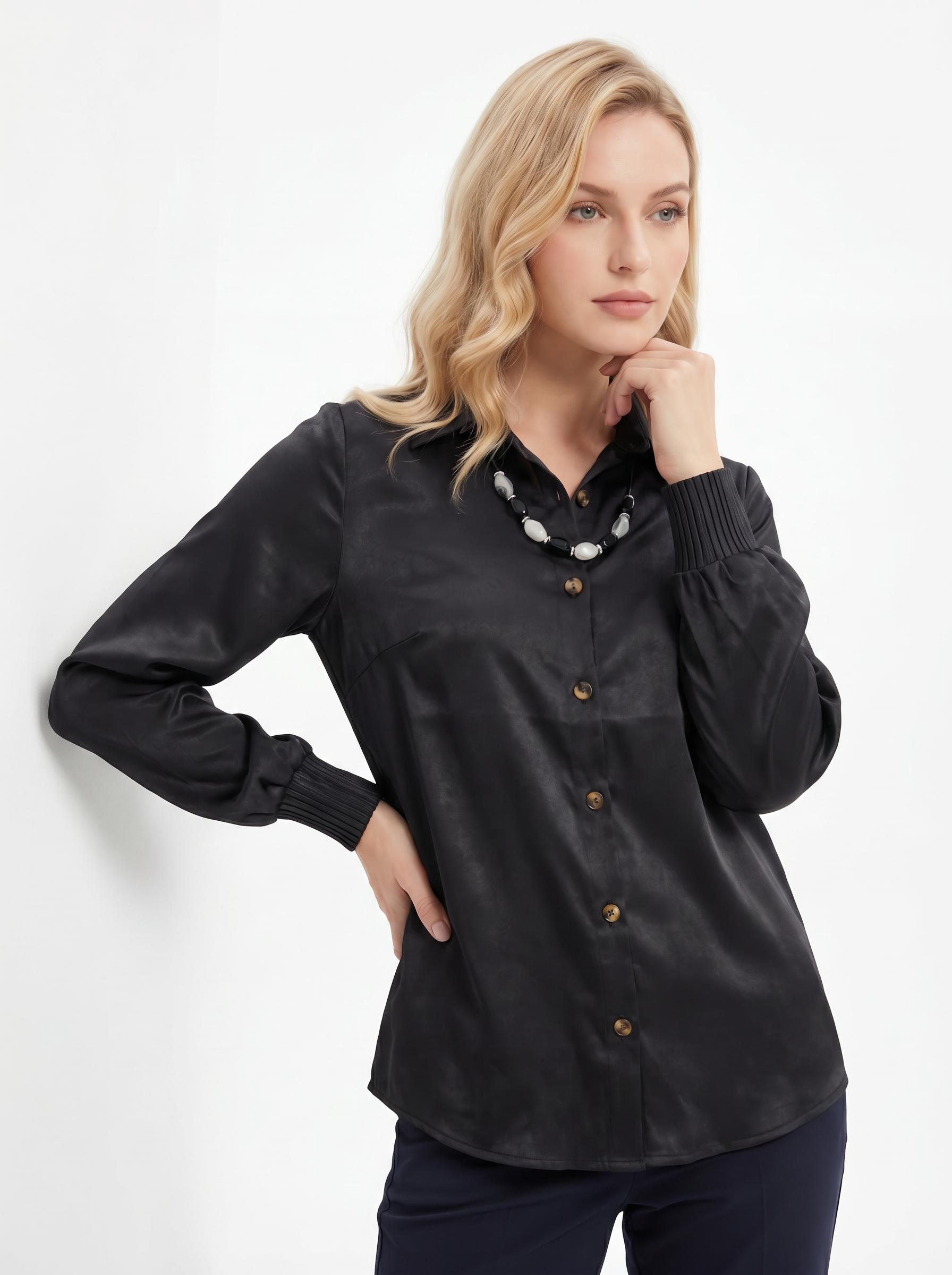 Women Satin Full Sleeve Shirt