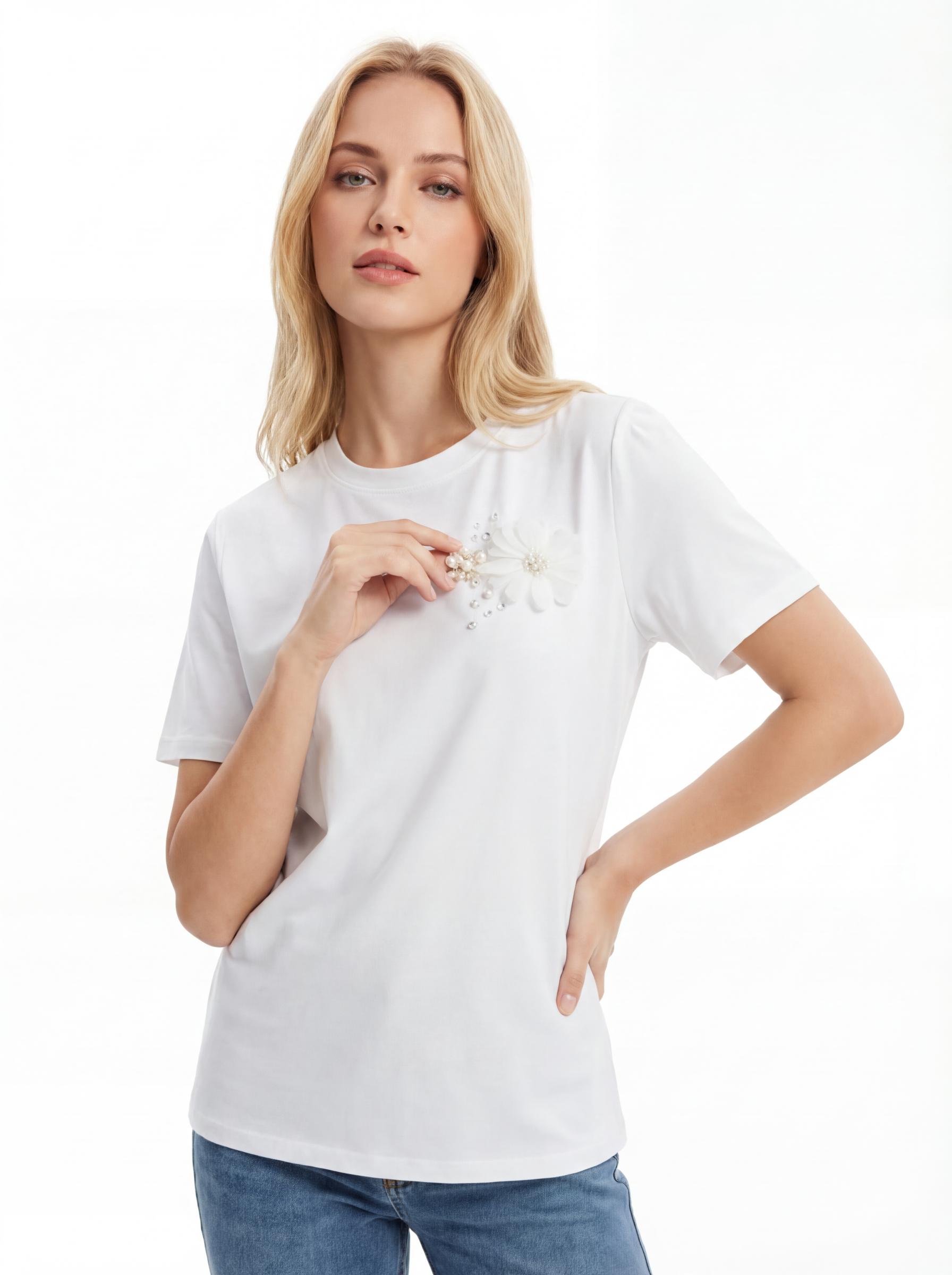 Floral Embellished Regular Fit Women’s T-Shirt
