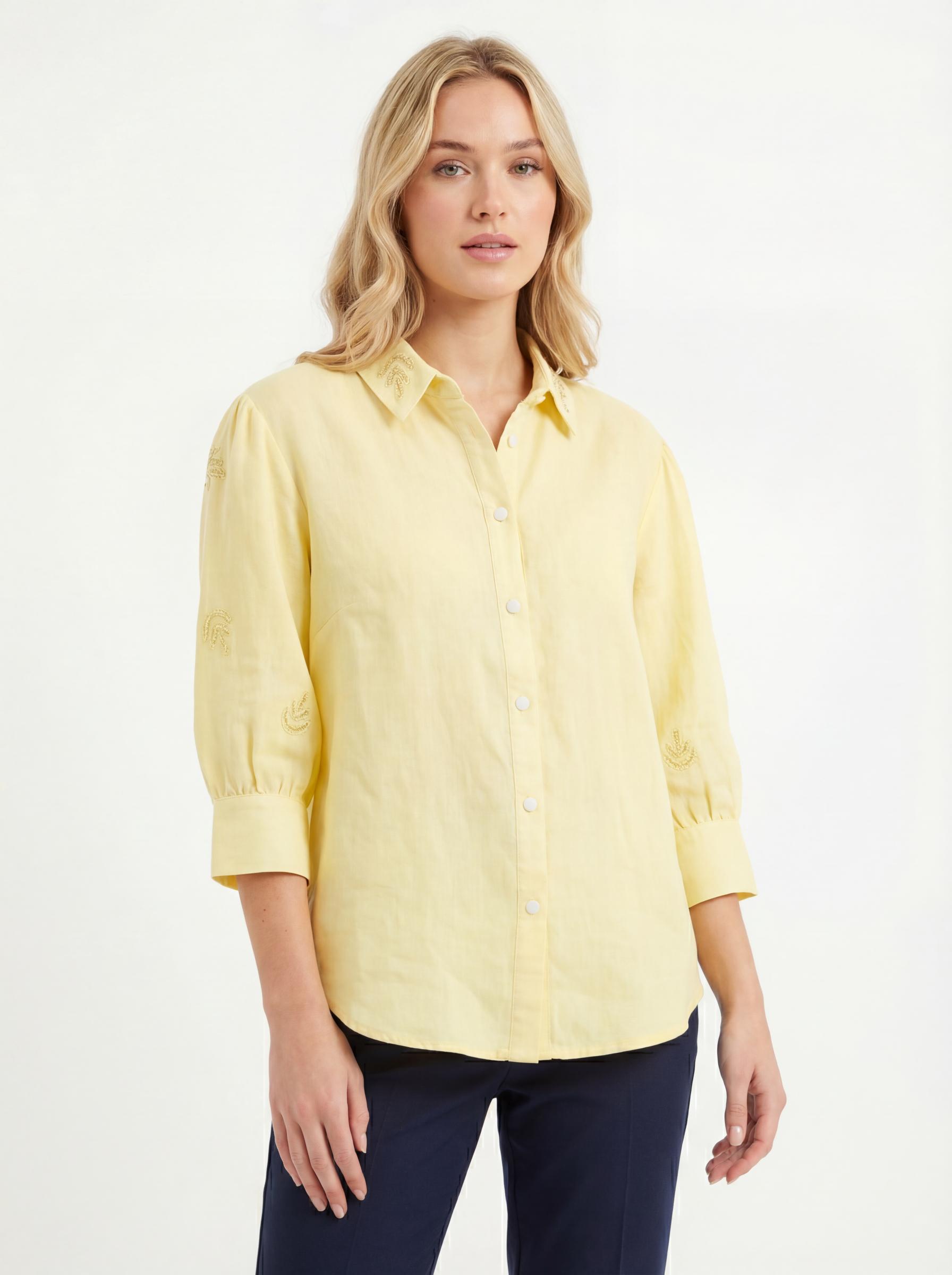 Embroidered Puff Sleeve Women’s Shirt