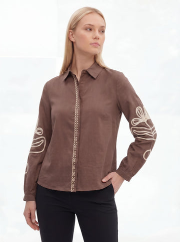 Embroidered Sleeve Women’s Shirt