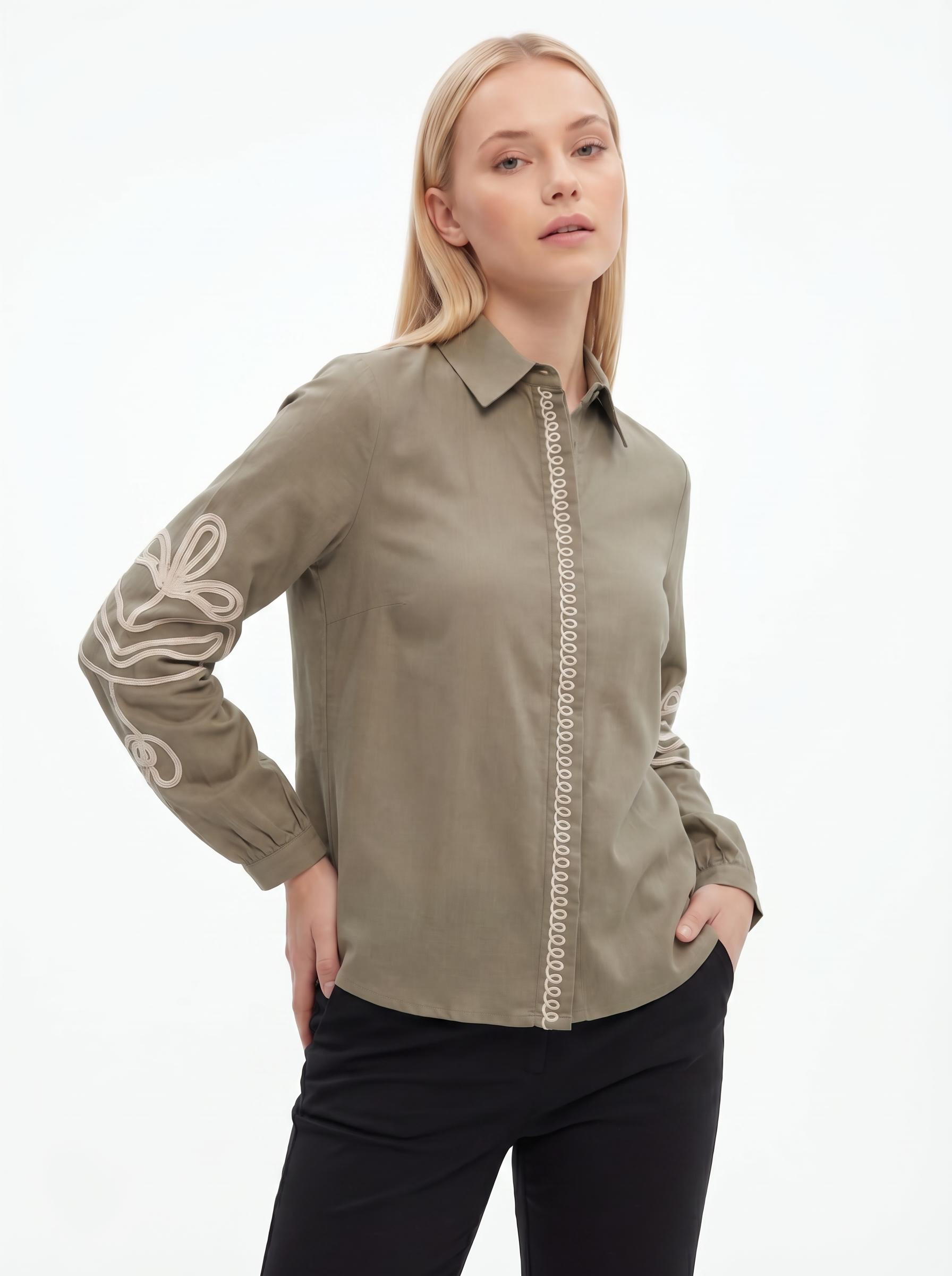 Embroidered Sleeve Women’s Shirt
