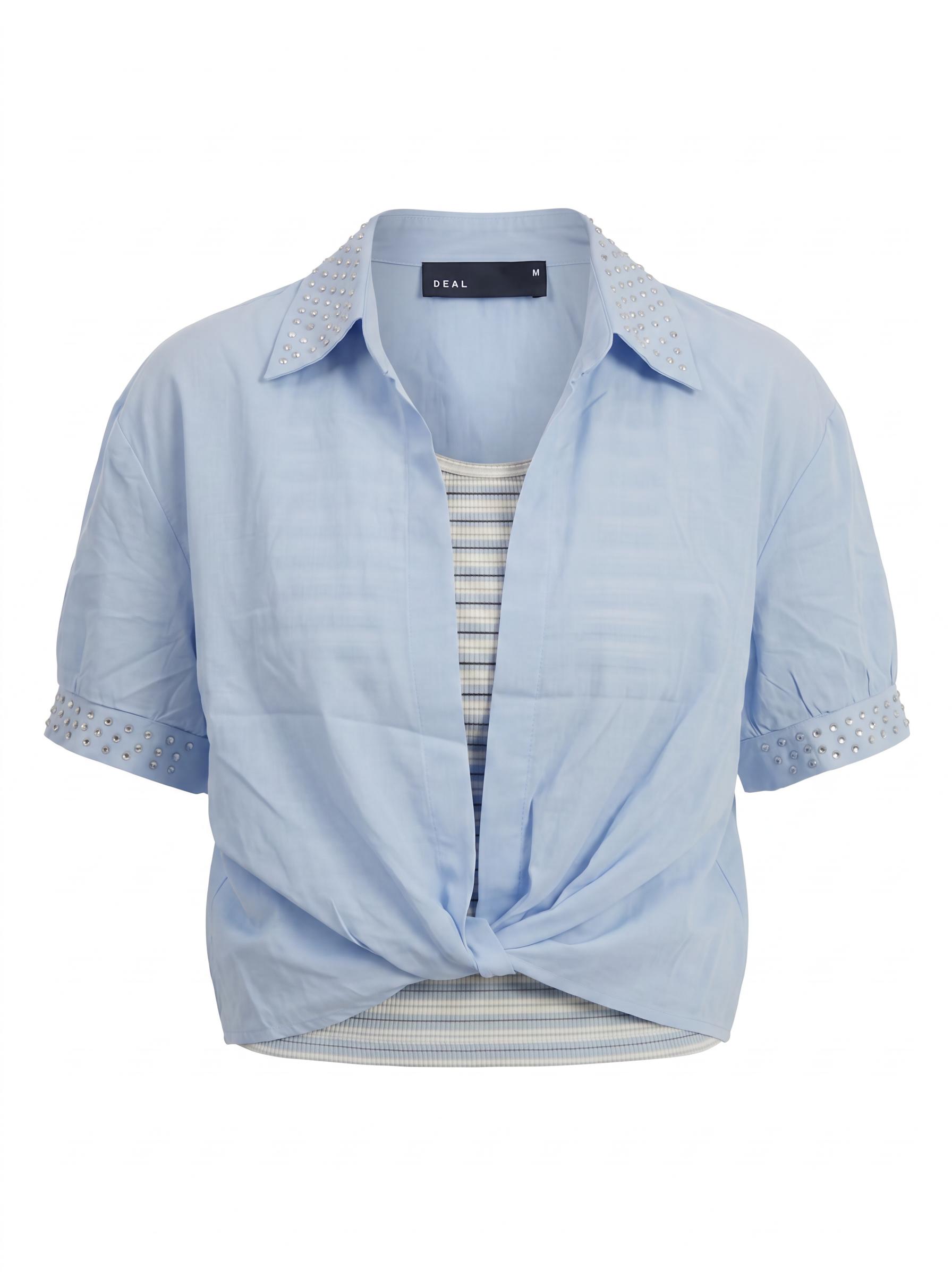 Studded Twist Front Women’s Layered Top