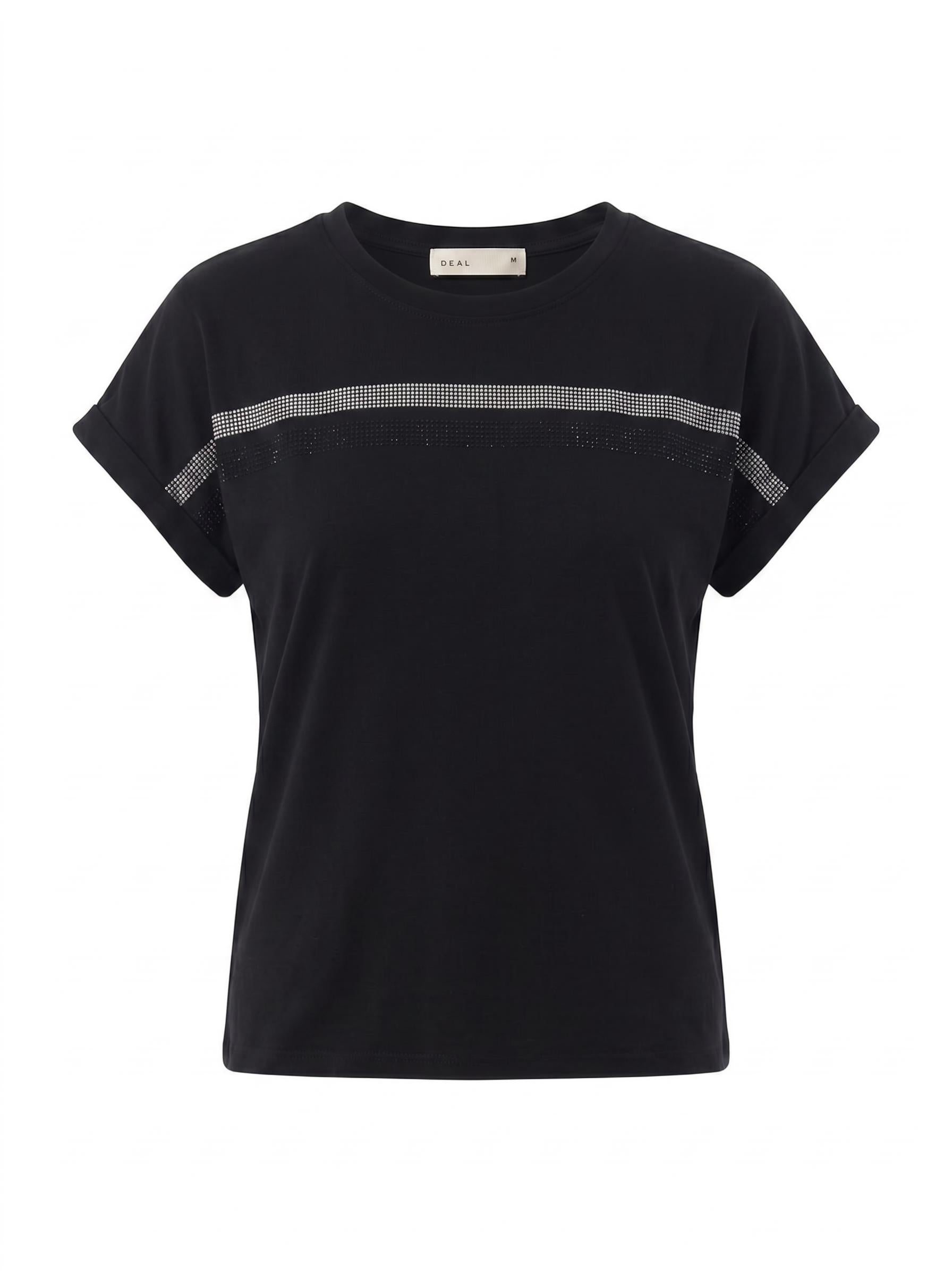Rhinestone Stripe Women’s Casual T-Shirt