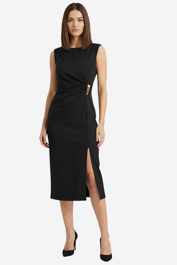 Sleeveless Ruched Bodycon Midi Dress