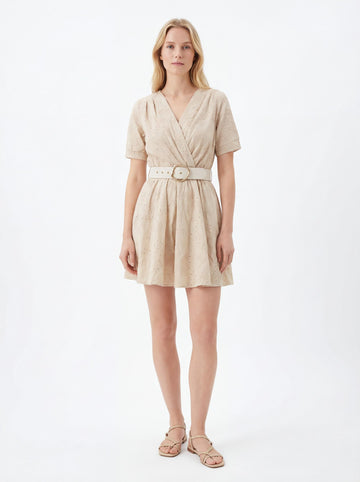Belted Embroidered Women’s Mini Dress