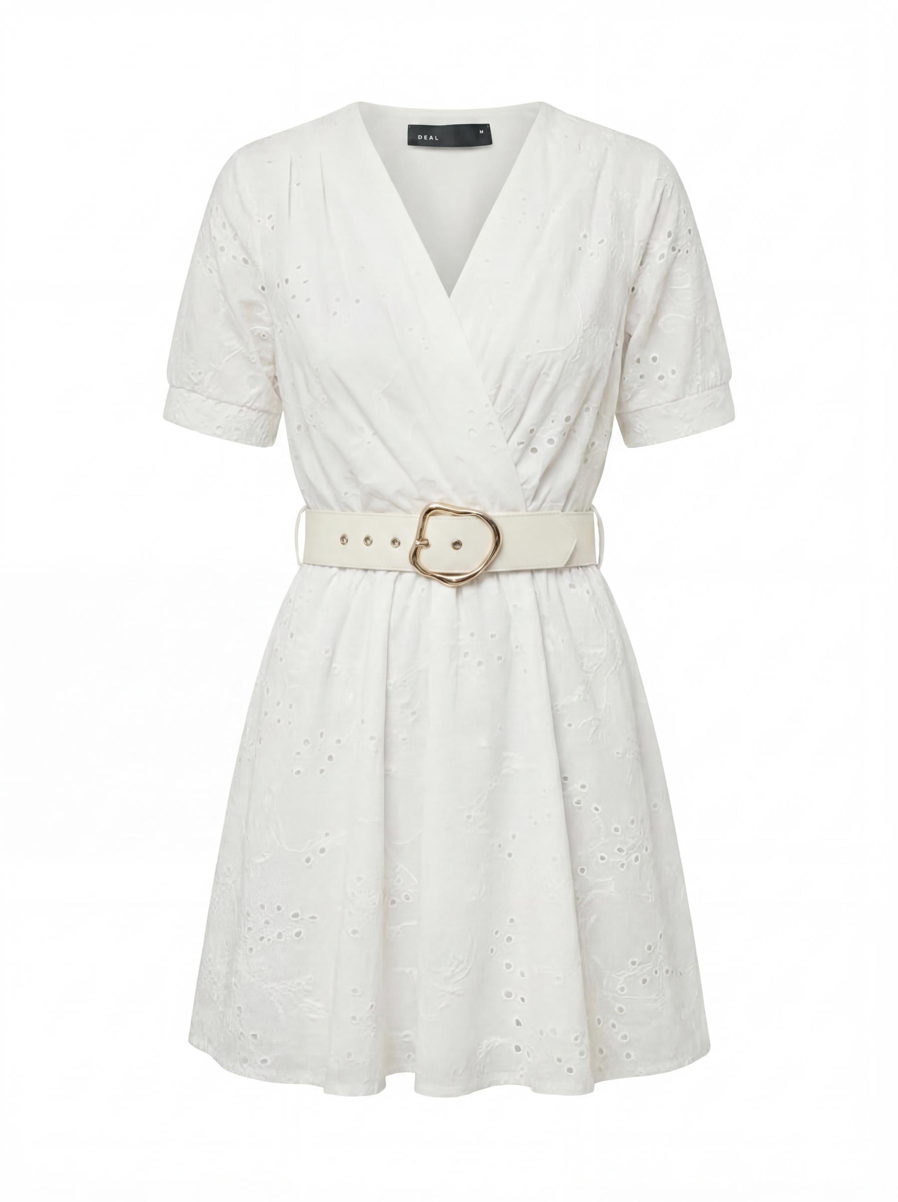 Belted Embroidered Women’s Mini Dress