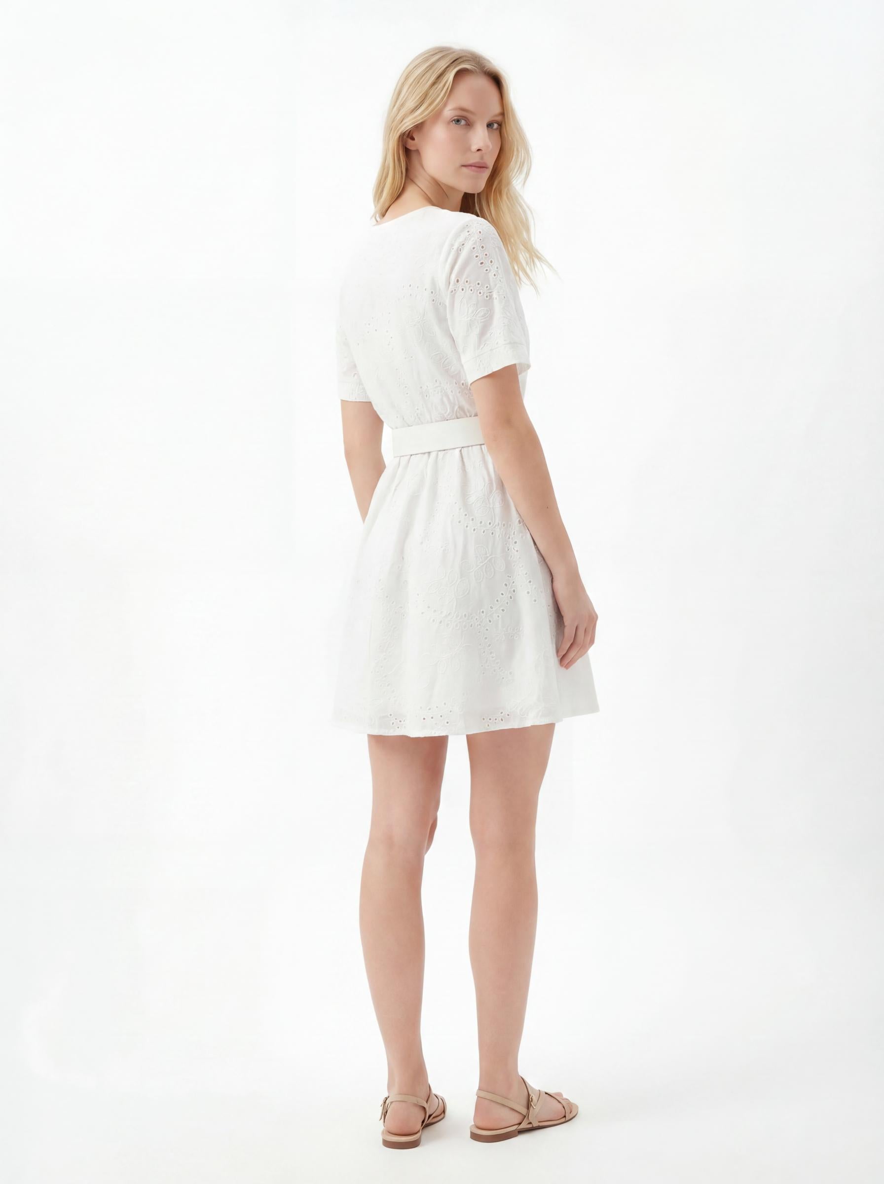 Belted Embroidered Women’s Mini Dress