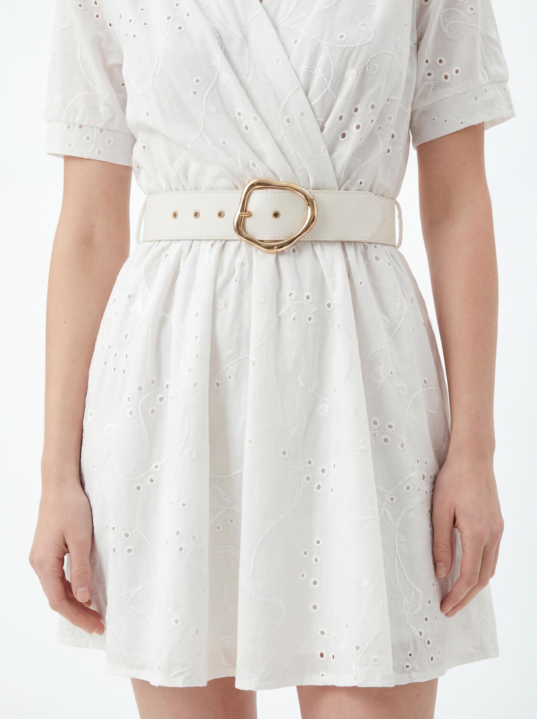 Belted Embroidered Women’s Mini Dress