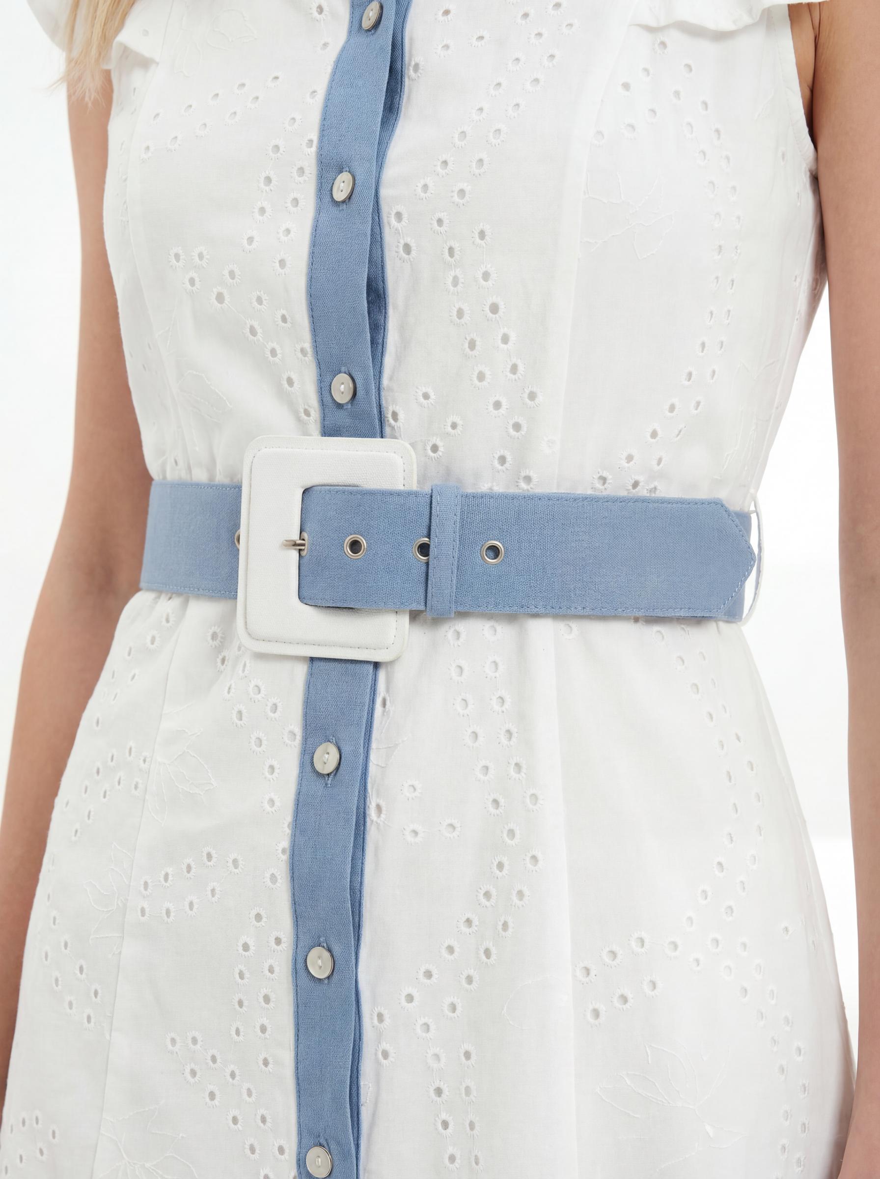 Contrast Trim Broderie Women’s Midi Dress