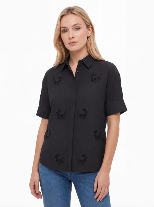 Embroidered Short Sleeve Women’s Shirt