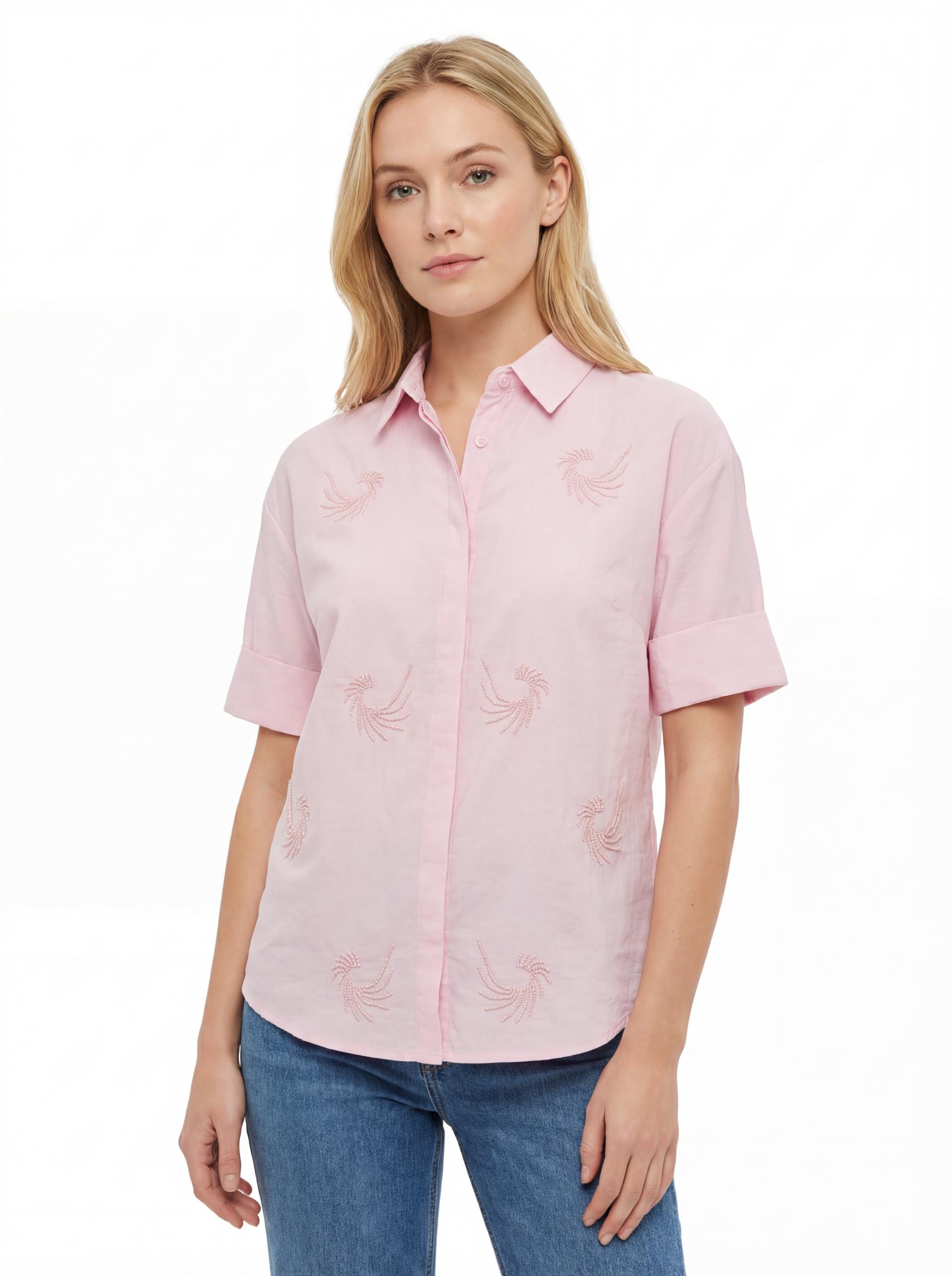 Embroidered Short Sleeve Women’s Shirt