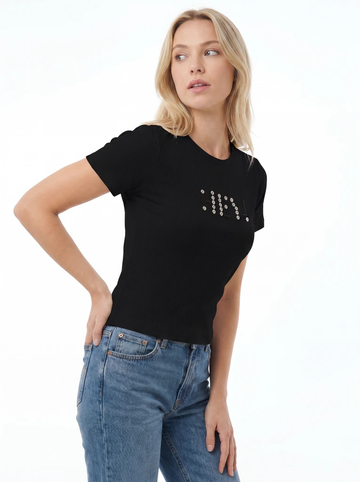Black Minimal Graphic Slim Fit T-Shirt