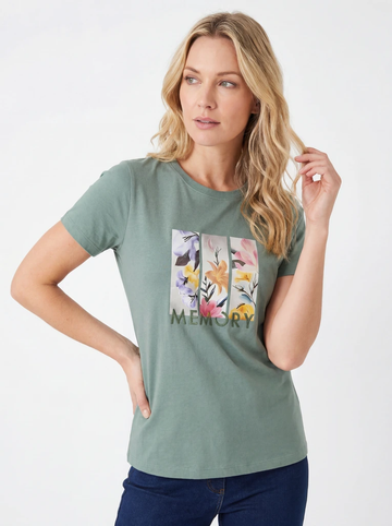Graphic Print Crew Neck Casual T-Shirt