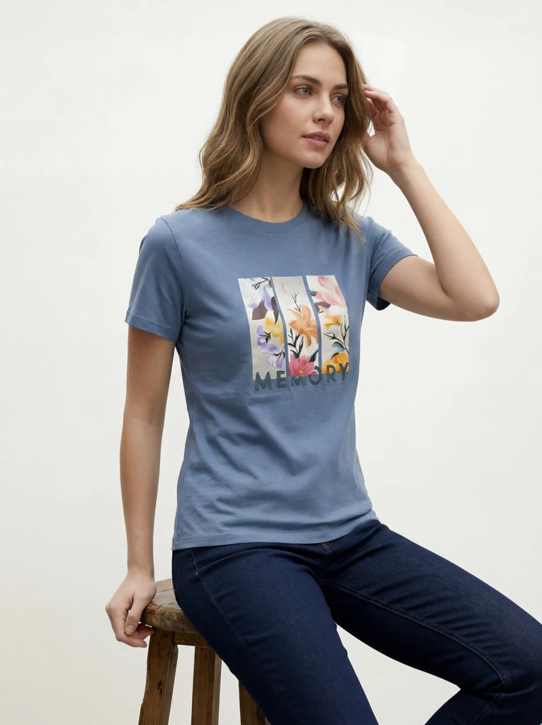 Graphic Print Crew Neck Casual T-Shirt