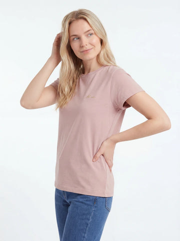 Dusty Pink Regular Fit Crew Neck Basic T-Shirt