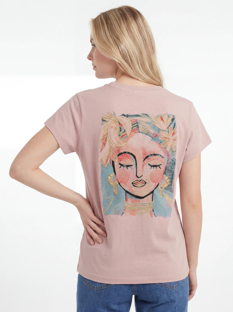 Dusty Pink Regular Fit Crew Neck Basic T-Shirt