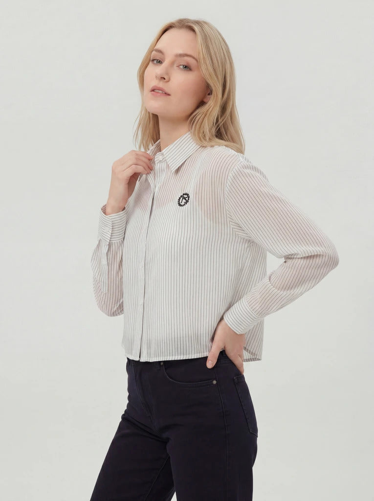 Striped Long Sleeve Button-Up Shirt