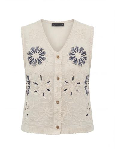 Floral Embroidered Sleeveless Vest