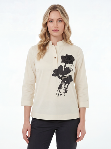 Regular Fit Floral Print Long Sleeve Top