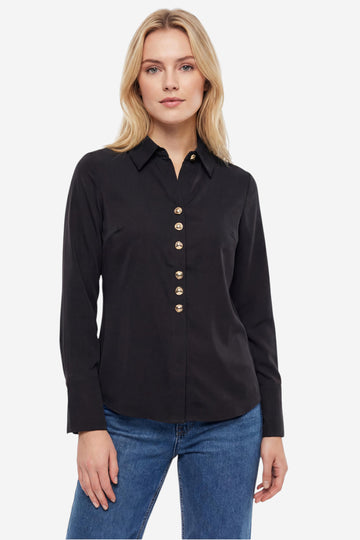 Slim Fit Shirt with Gold Buttons