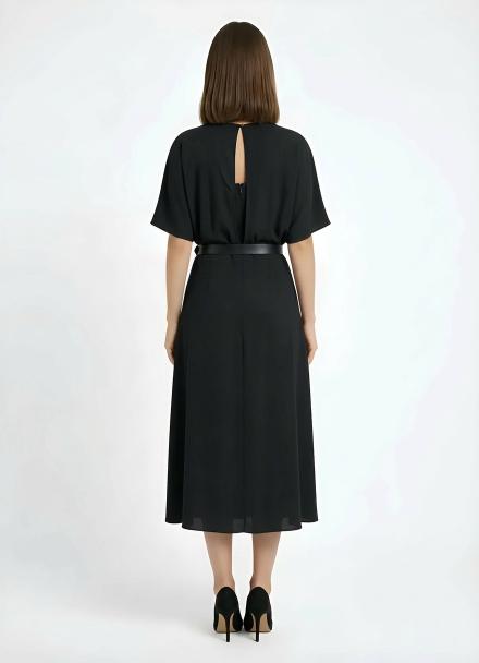 Pleated Waist Midi Dress