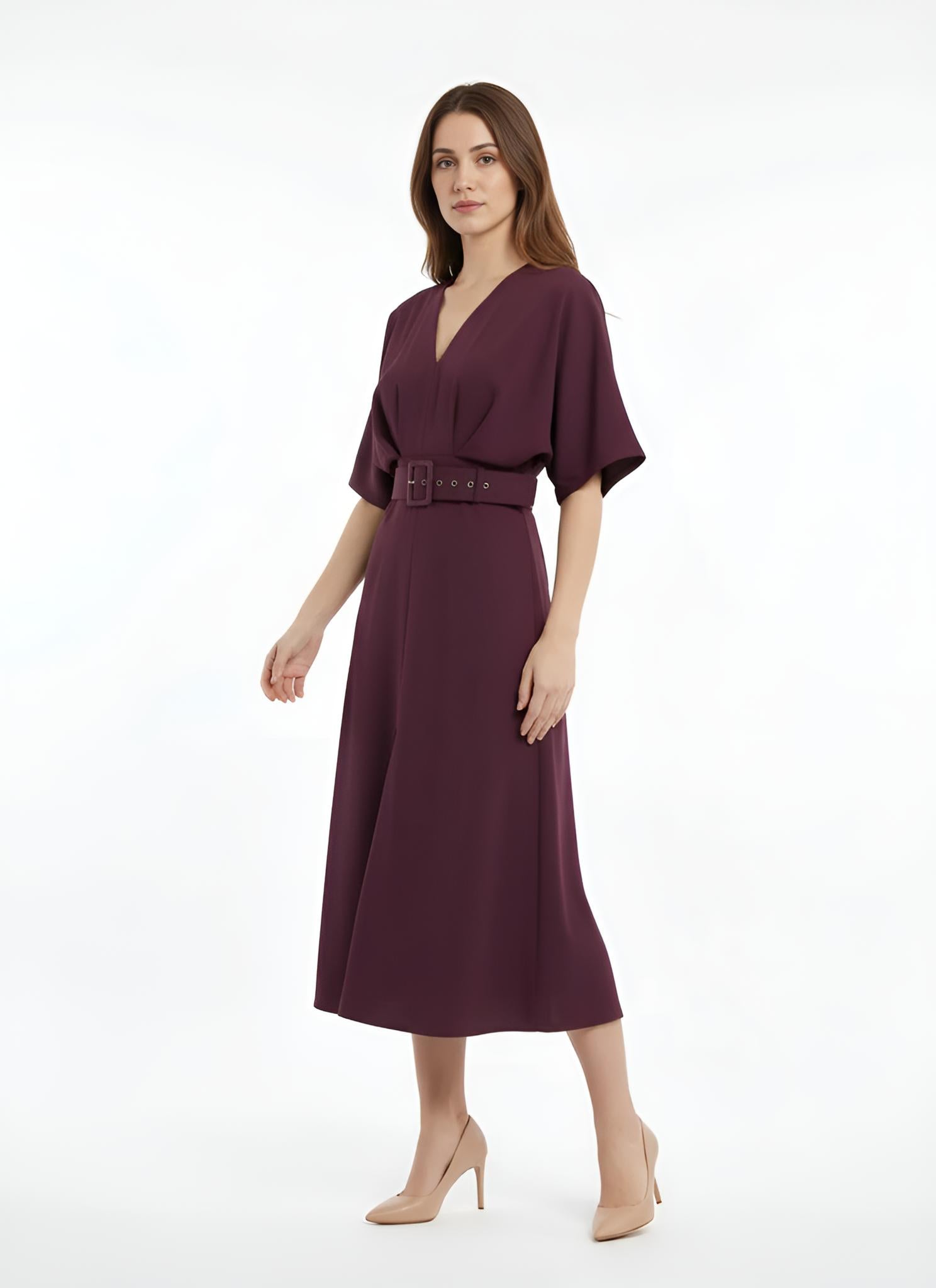 Flowy Bell Sleeve Wrap Dress