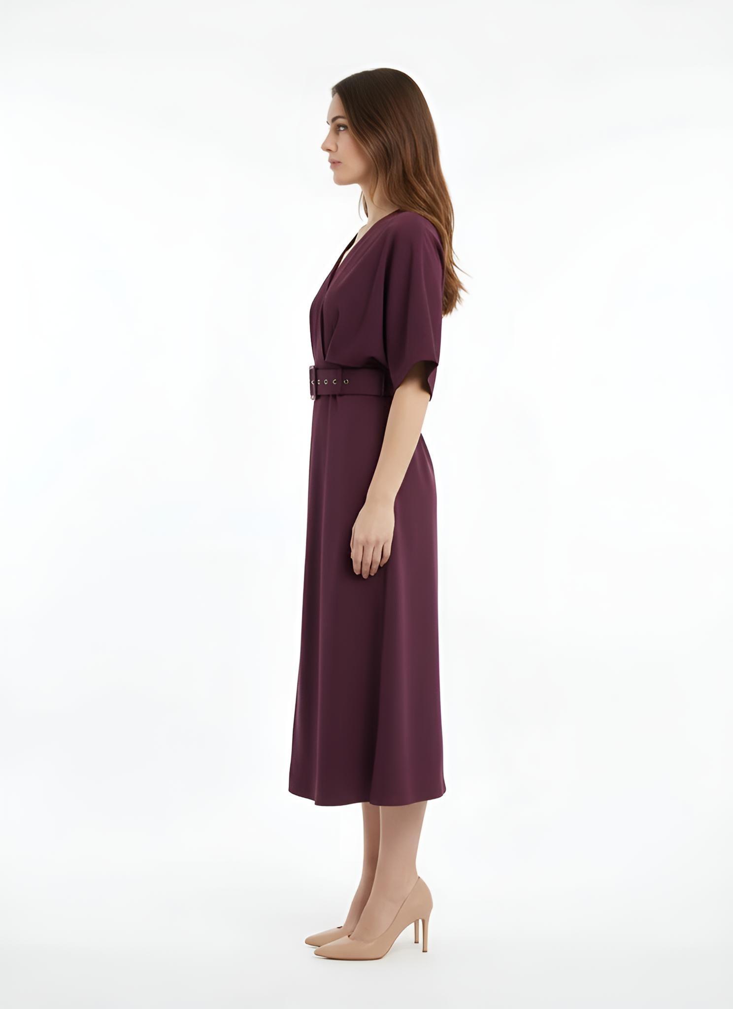 Flowy Bell Sleeve Wrap Dress