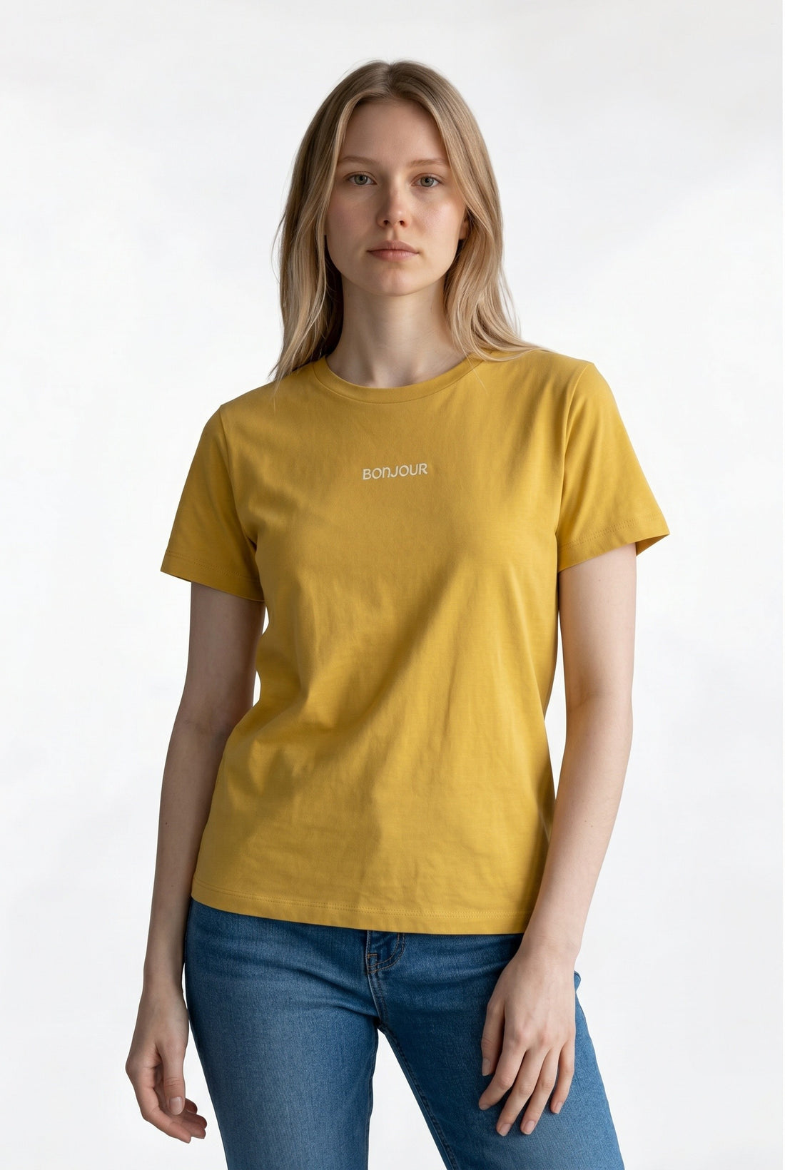 Mustard Regular Fit Crew Neck Essential T-Shirt