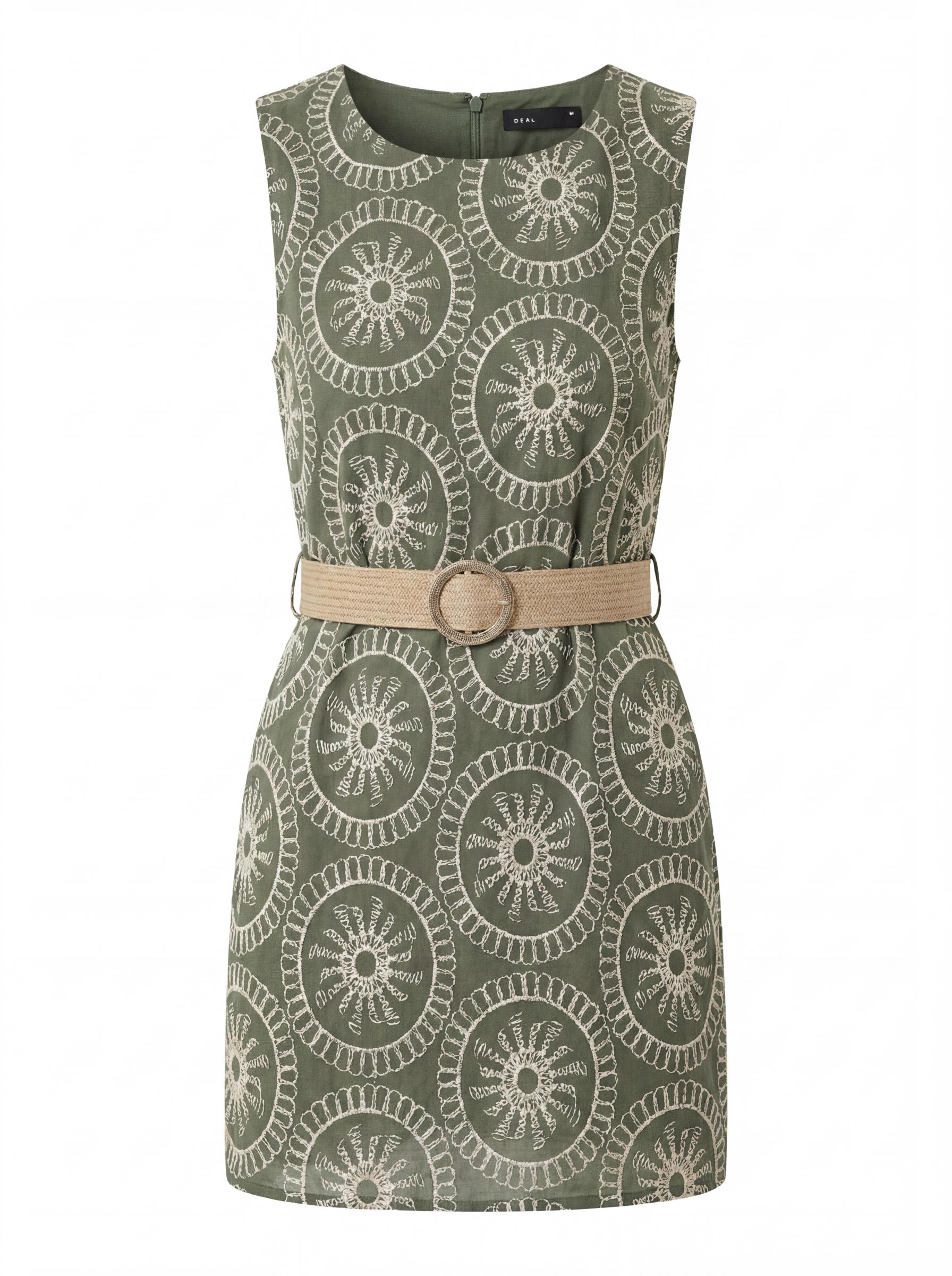 Printed Belted Sleeveless Women’s Mini Dress