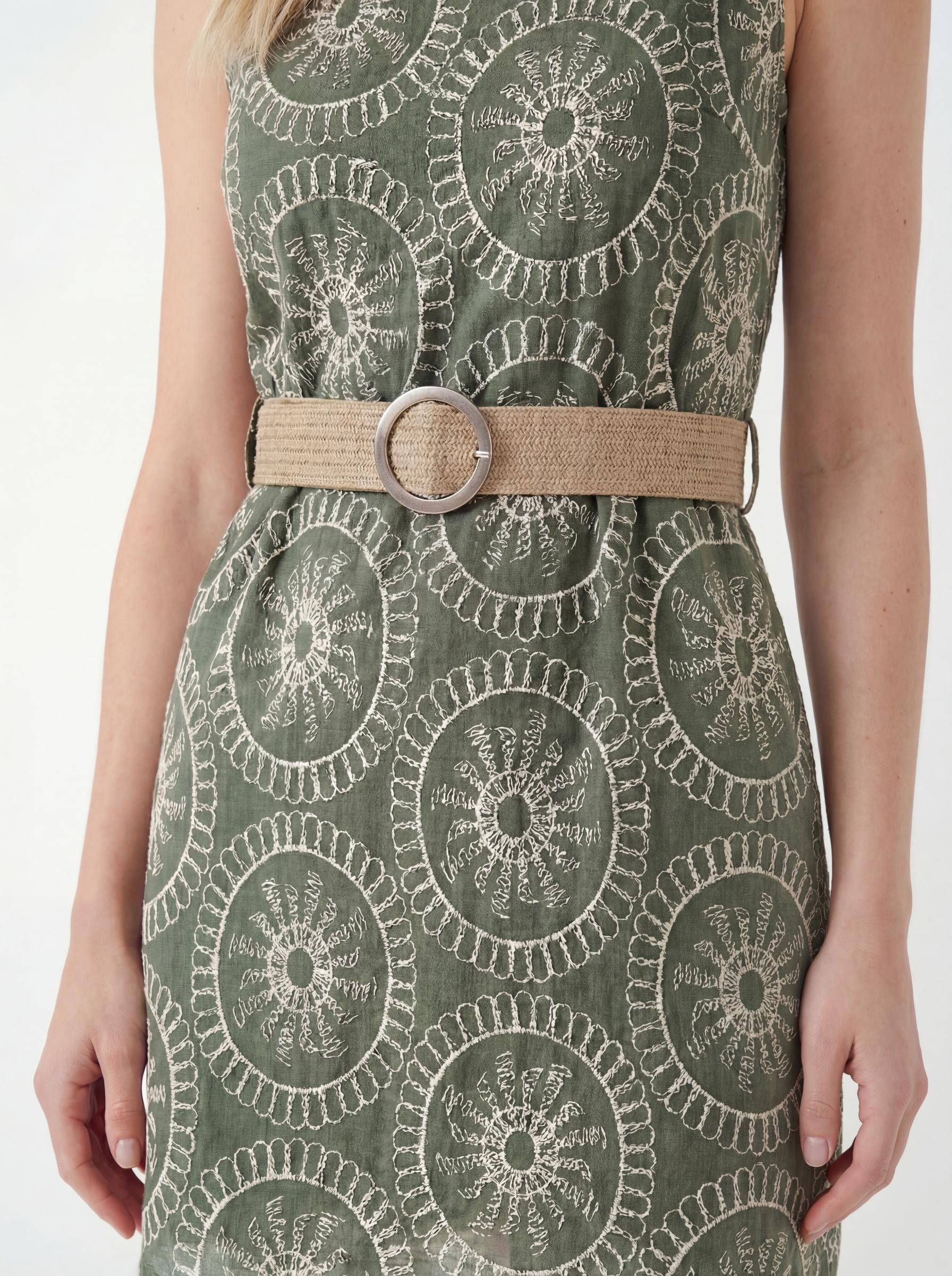 Printed Belted Sleeveless Women’s Mini Dress