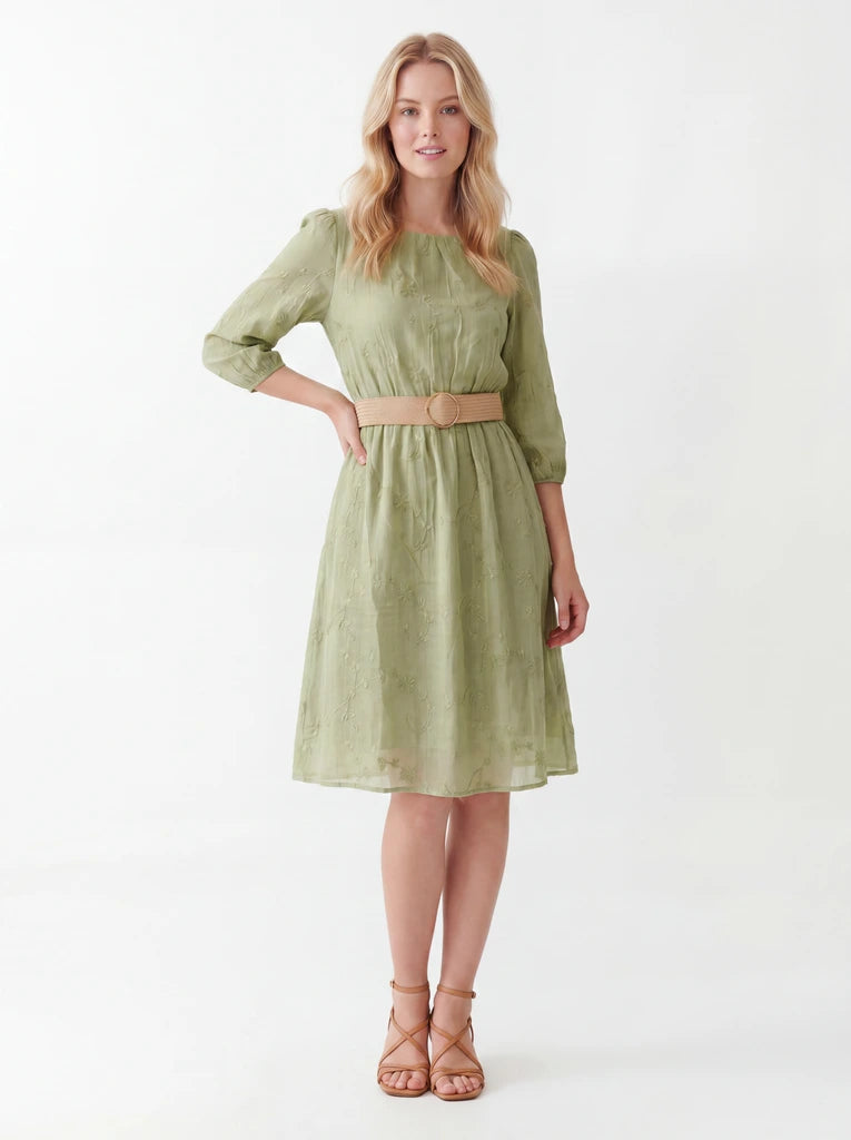 Smocked Waist Short Sleeve Mini Dress