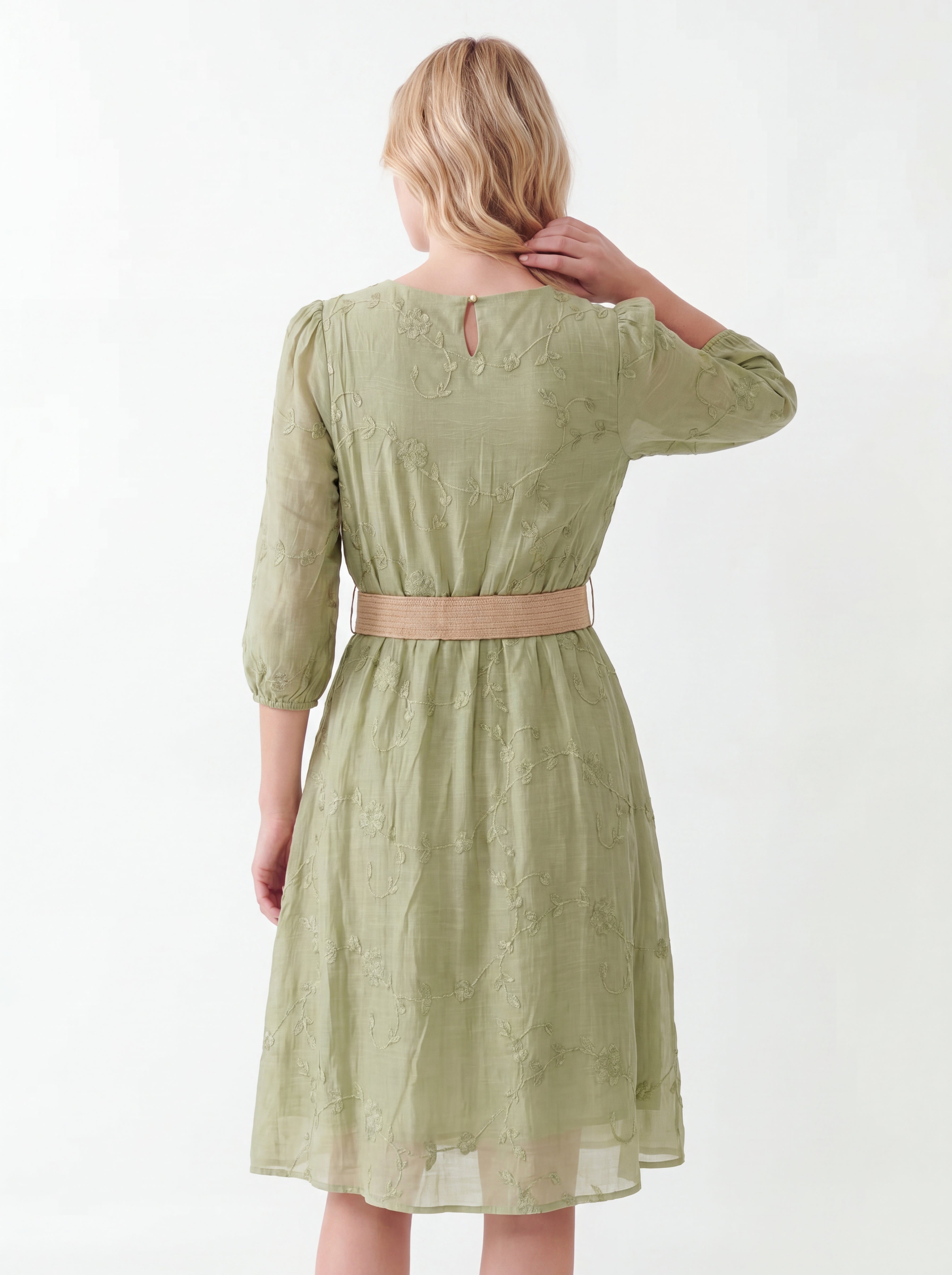 Smocked Waist Short Sleeve Mini Dress