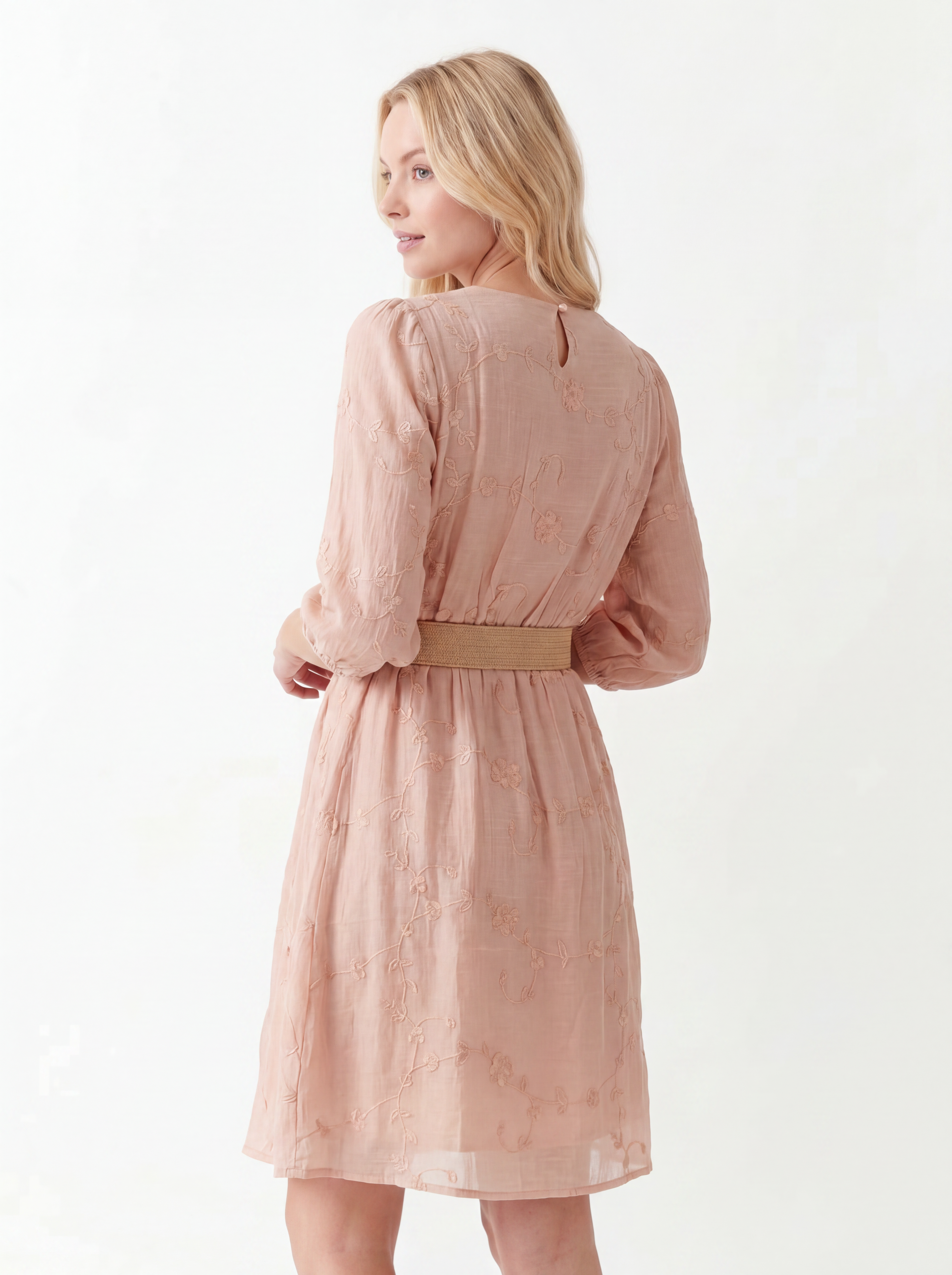 Smocked Waist Short Sleeve Mini Dress