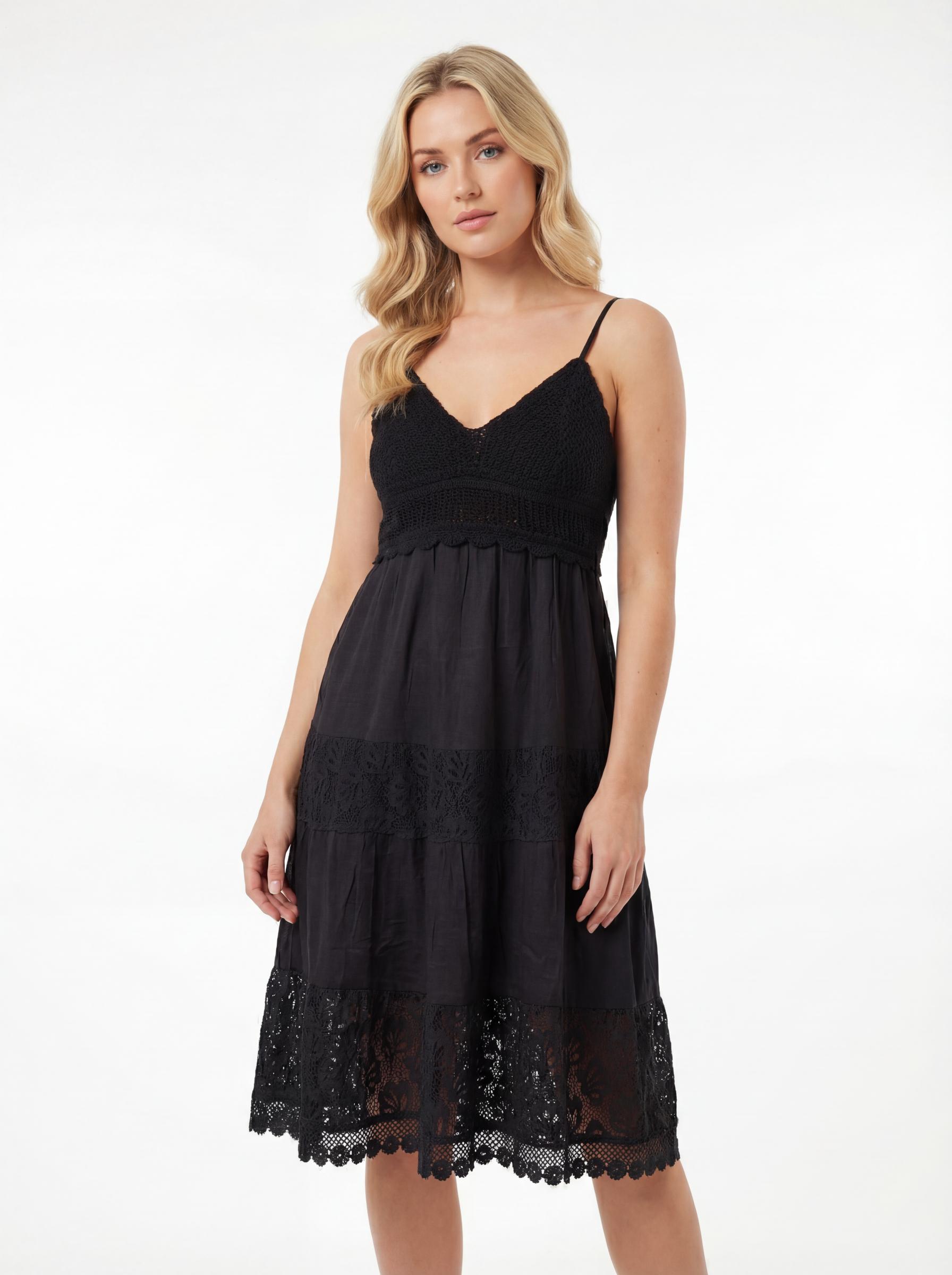 Crochet Lace Tiered Women’s Maxi Dress