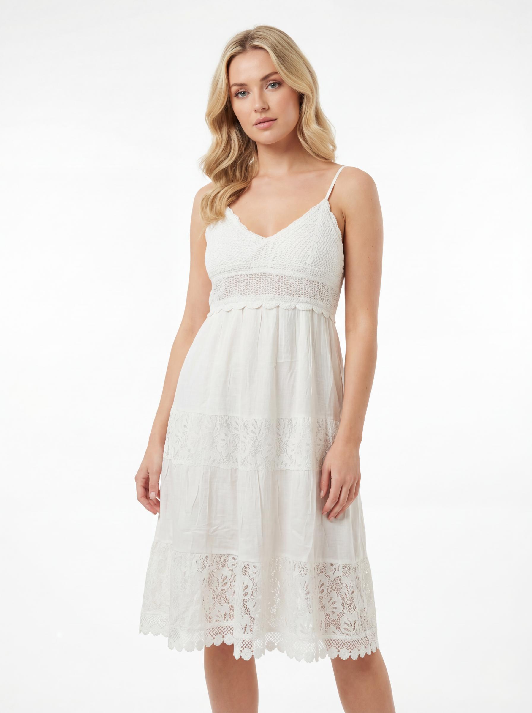 Crochet Lace Tiered Women’s Maxi Dress