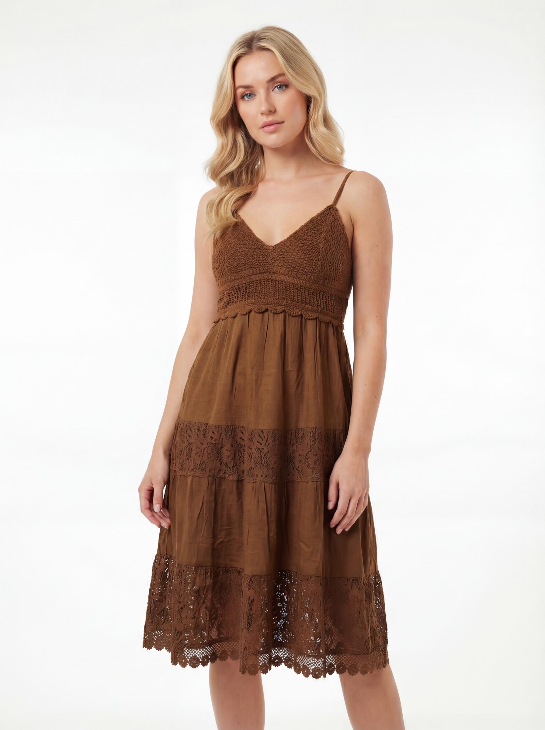 Crochet Lace Tiered Women’s Maxi Dress