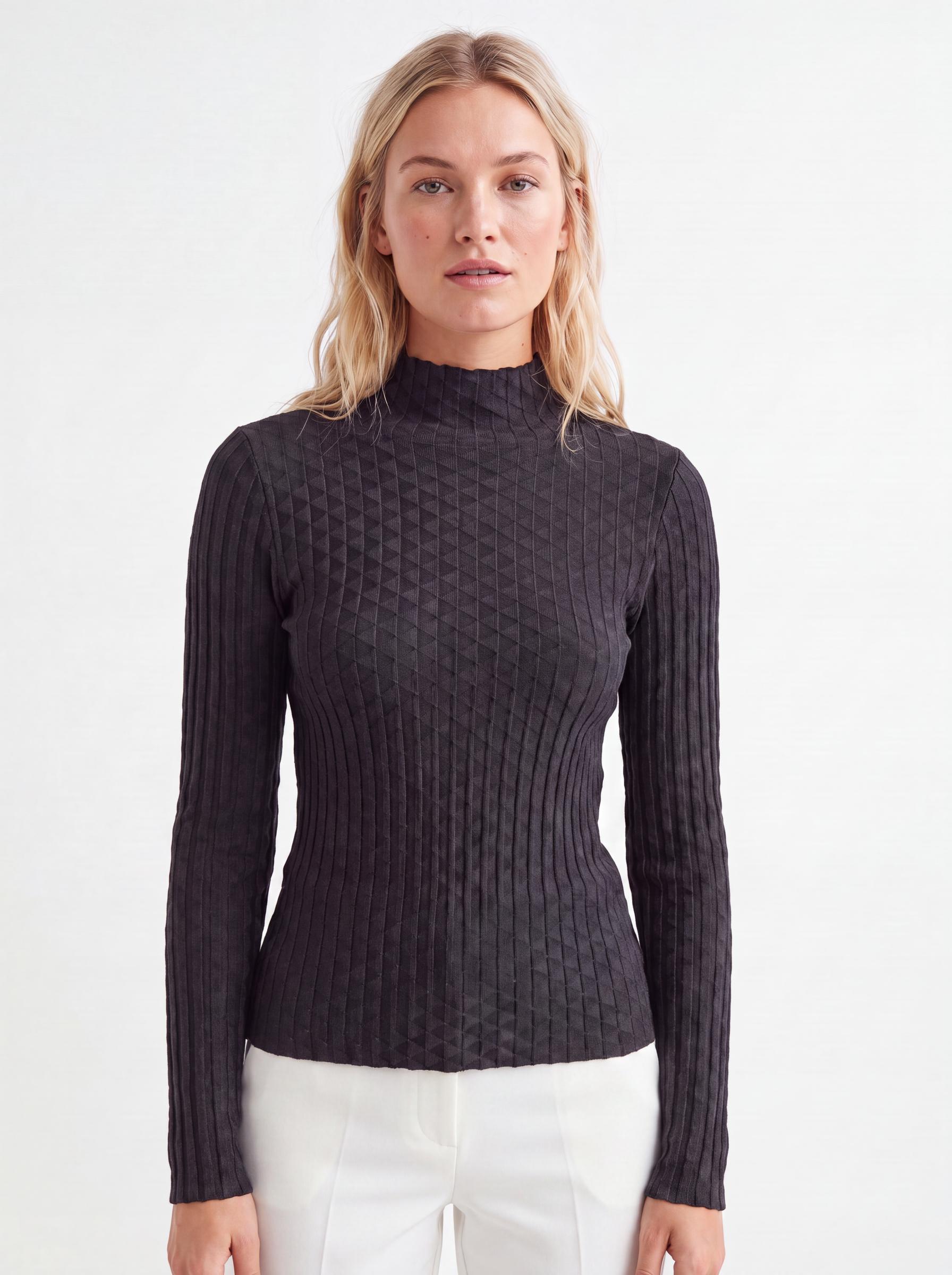 Ribbed Mock Neck Top