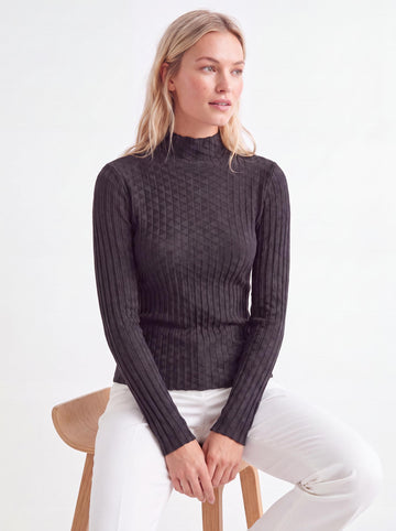 Ribbed Mock Neck Top
