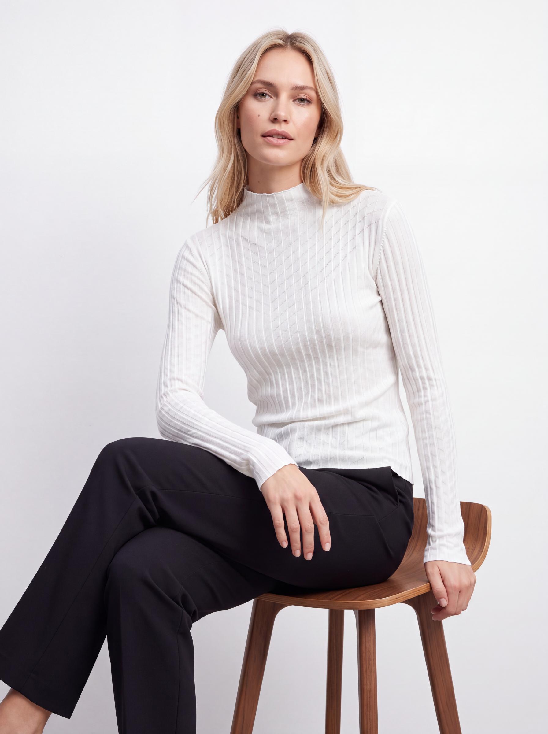 Ribbed Mock Neck Top