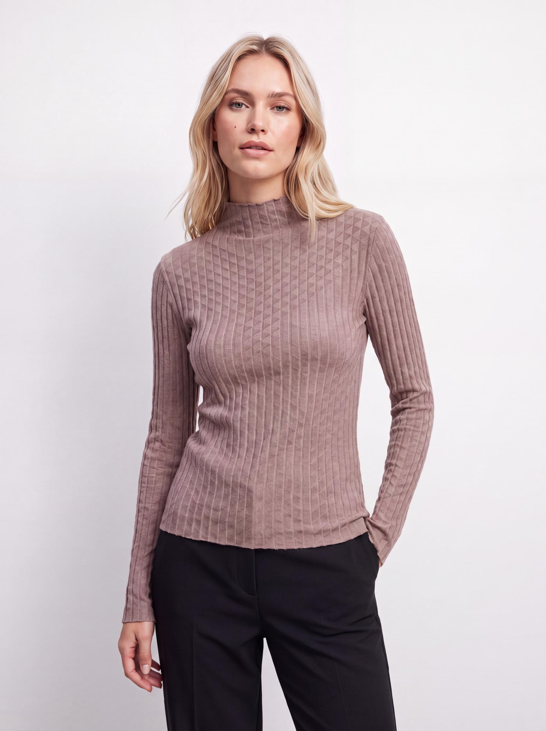 Ribbed Mock Neck Top