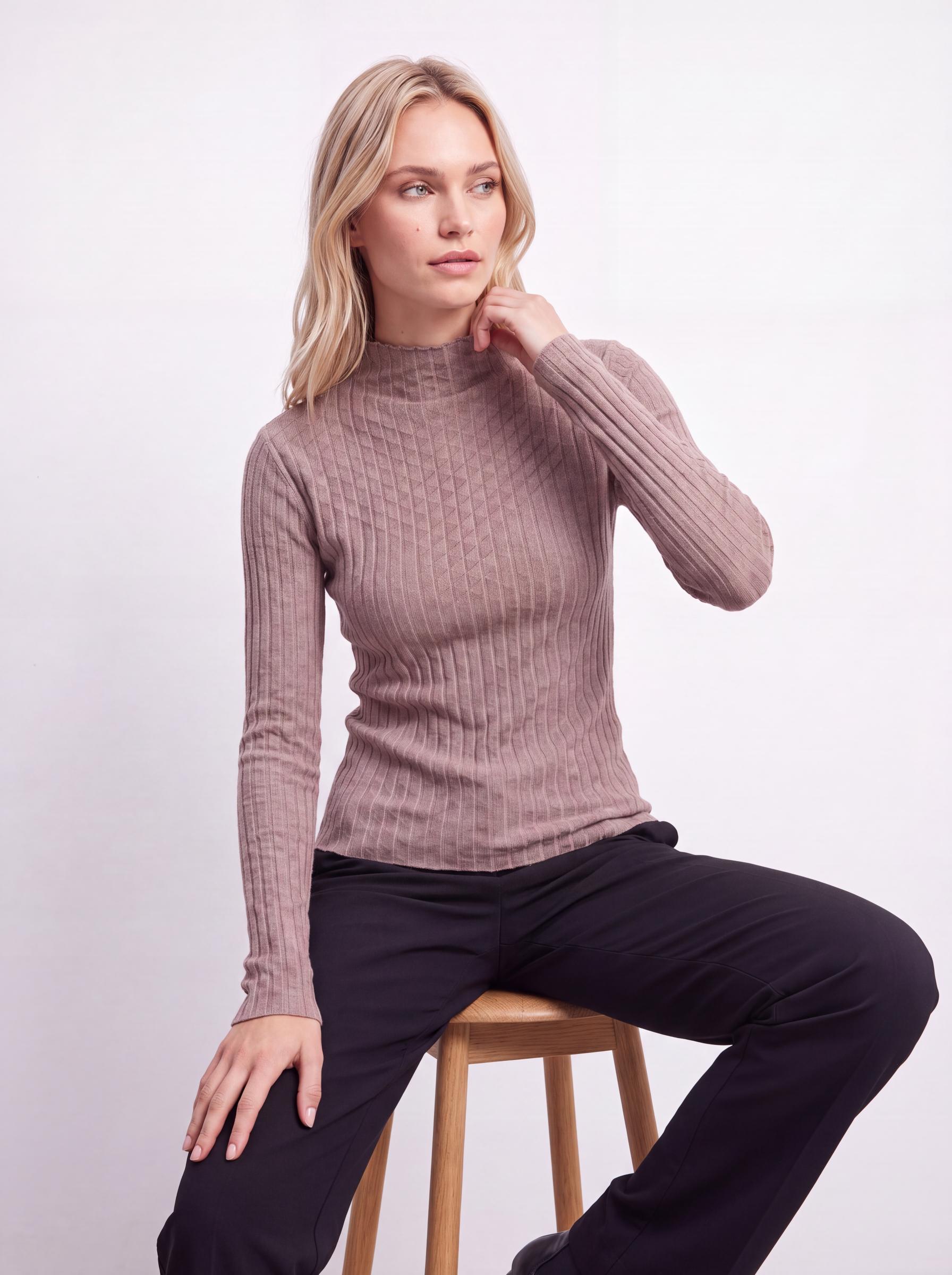 Ribbed Mock Neck Top